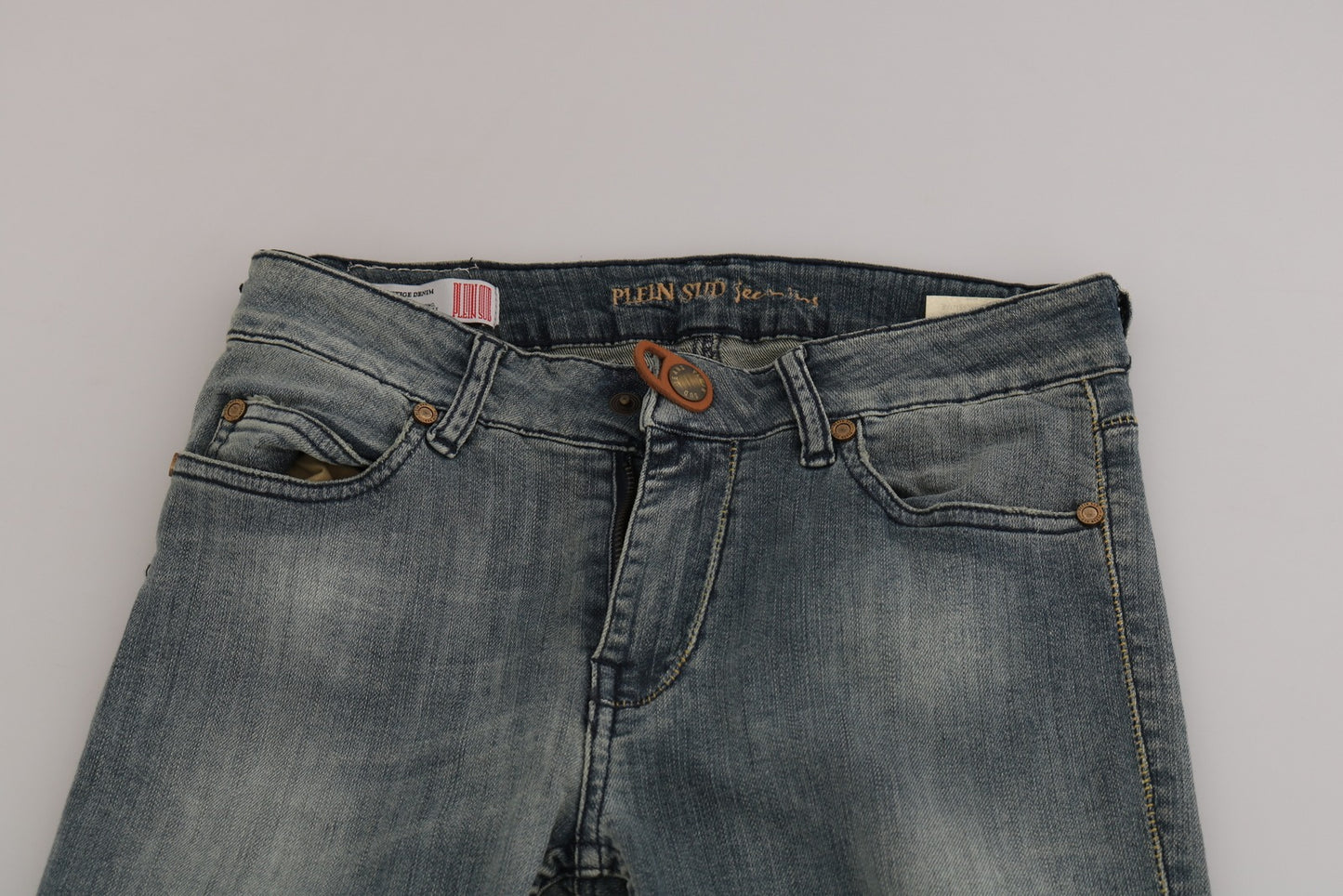 Blue Washed Low Waist Slim Fit Skinny Denim Casual Jeans