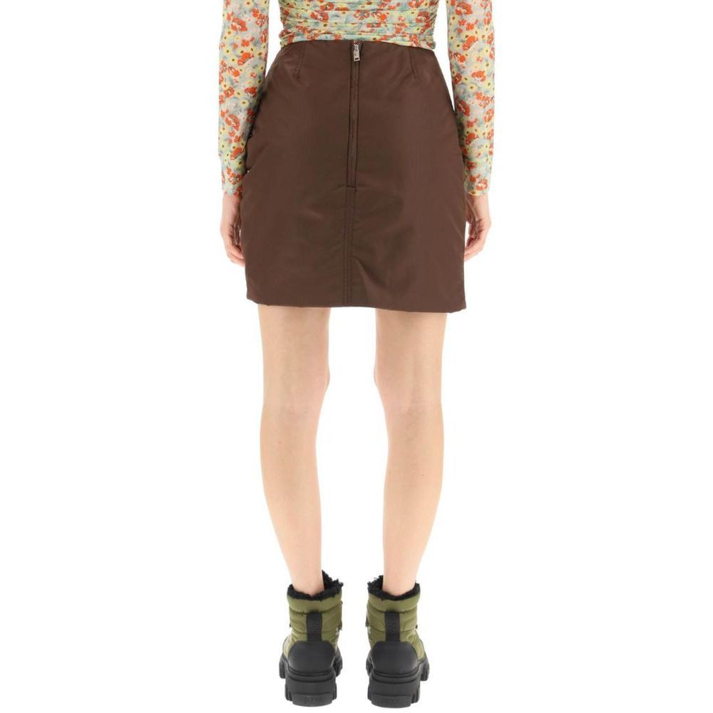 Brown Acetate Mini Skirt