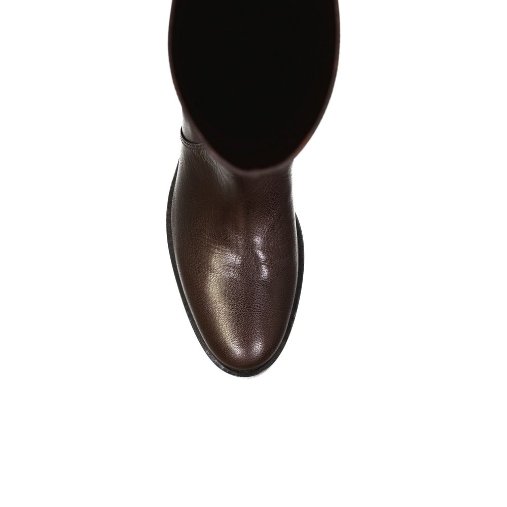 Brown Calfskin Over The Knee