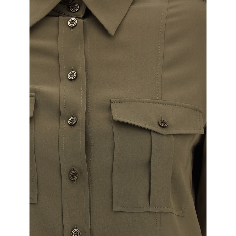 Bicolor Silk Dress Shirt