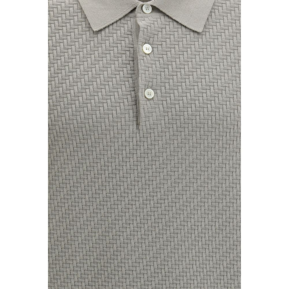 Beige Cotton Polo Shirt