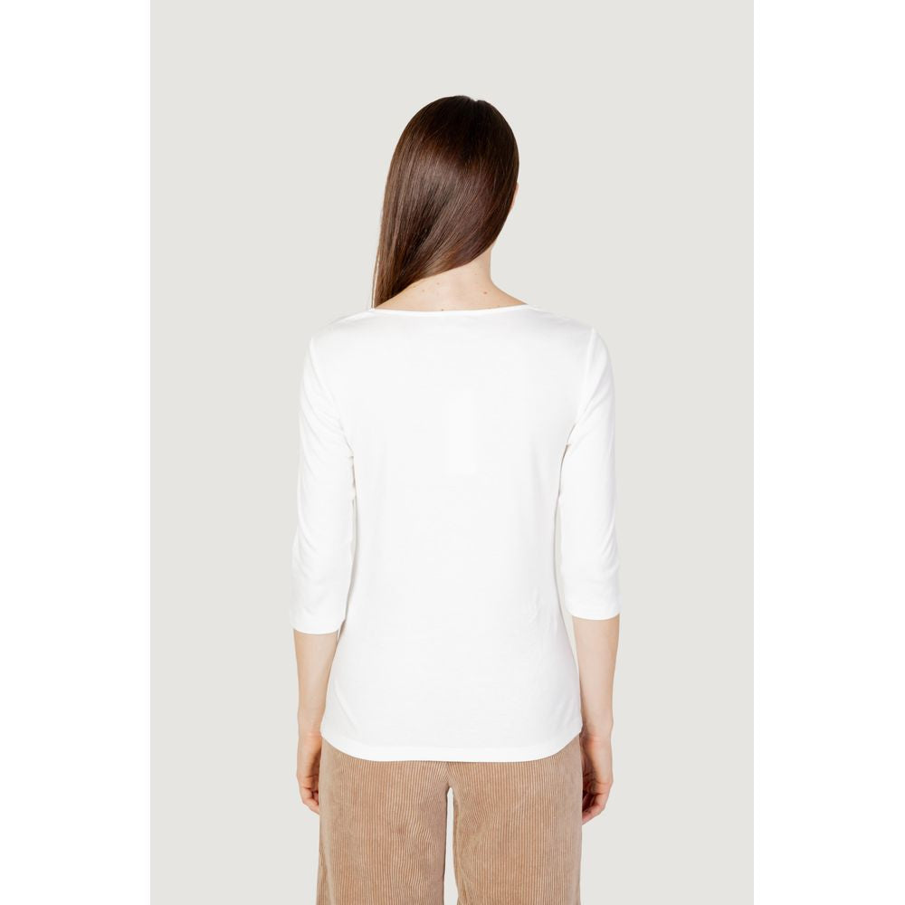 Cream Cotton Long Sleeve T-Shirt