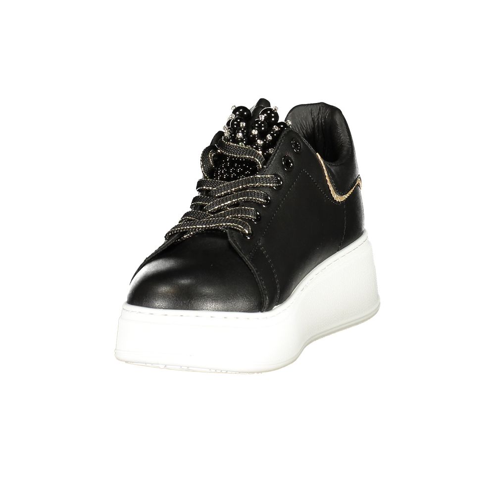 Black Polyurethane Women Sneaker