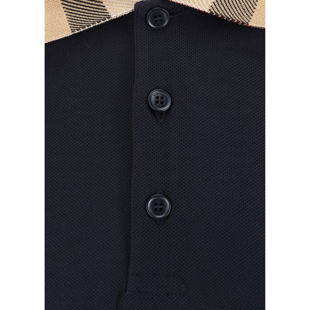 Blue Cotton Polo Shirt