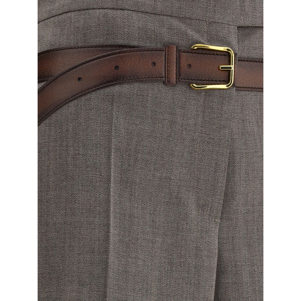 Gray Wool Casual Pants