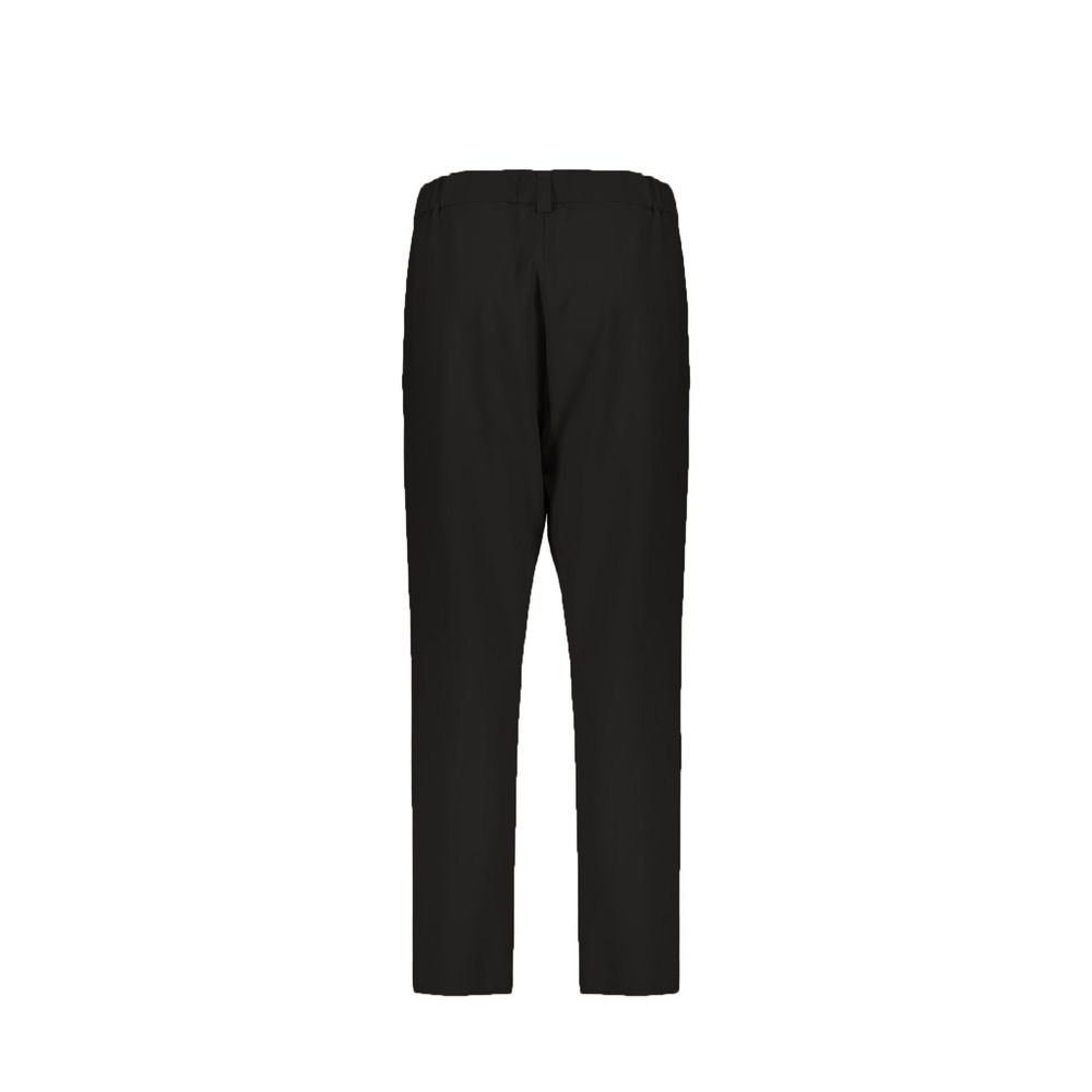 Black Elastane Casual Pants