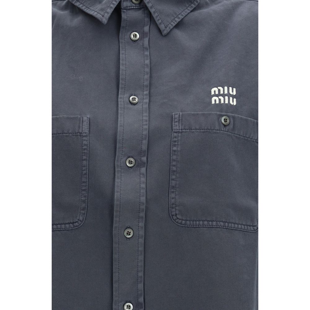 Gray Cotton Dress Shirt