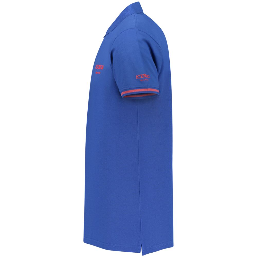 Blue Cotton Men's Polo Shirt