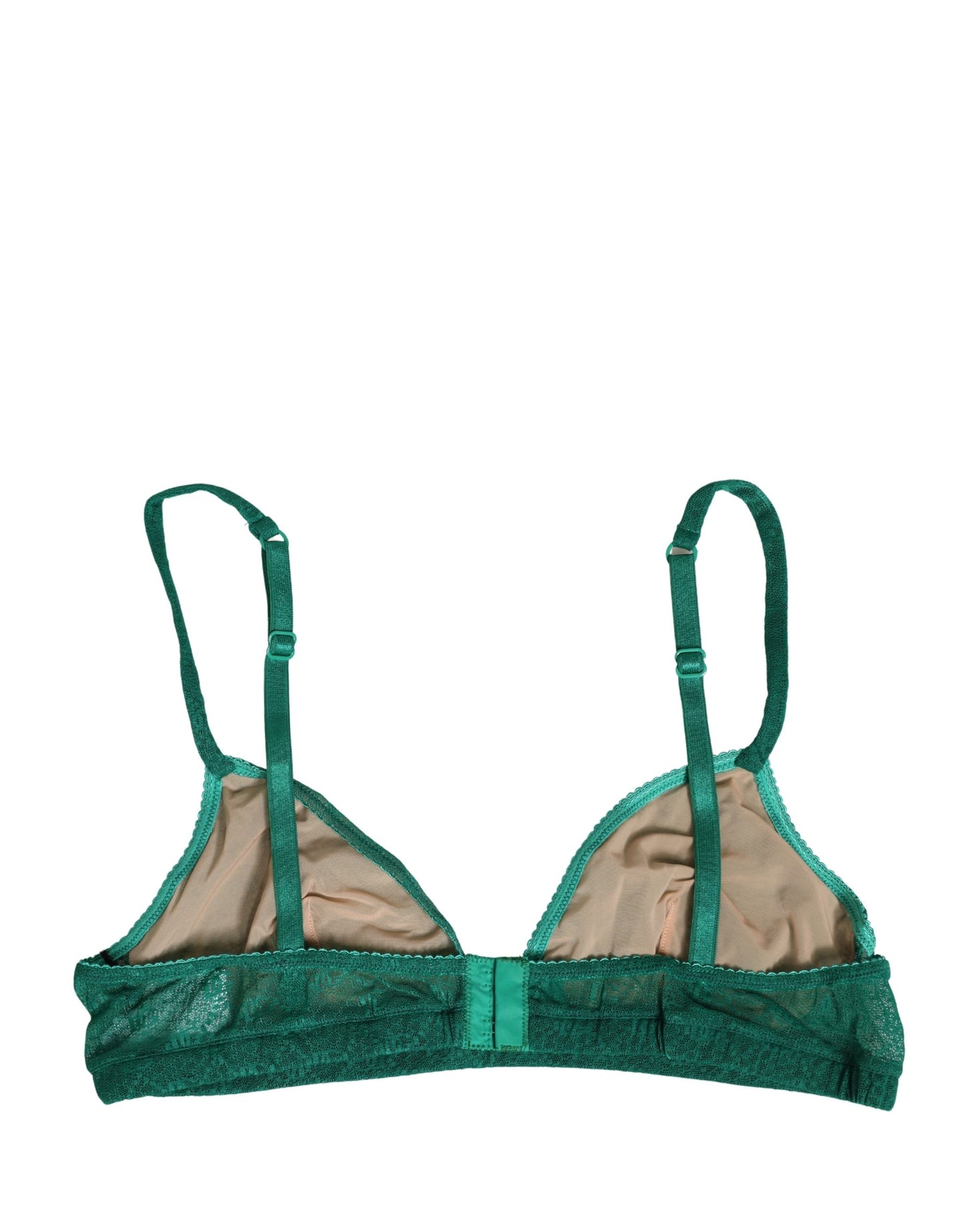 Green Nylon Stretch Soft Cup Brassiere Underwear