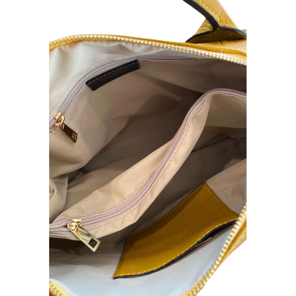 Yellow Leather Women Handbag