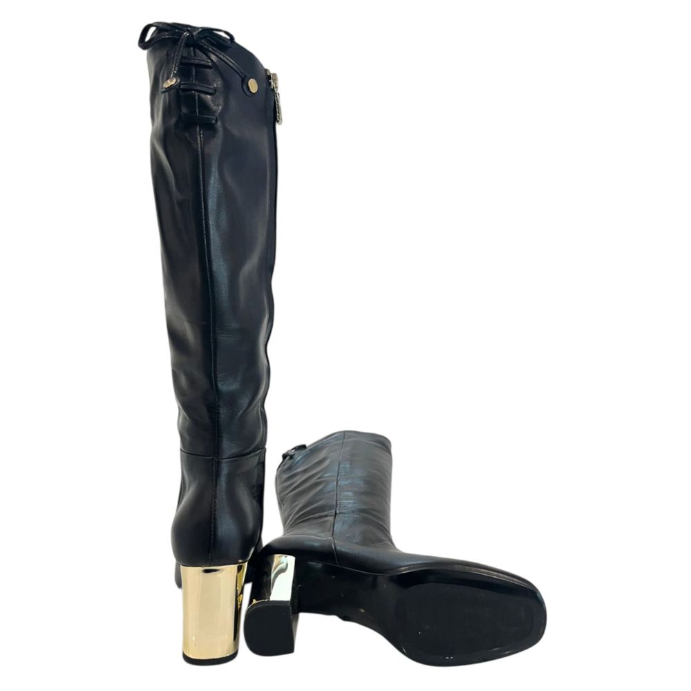 Black Leather Women Boot