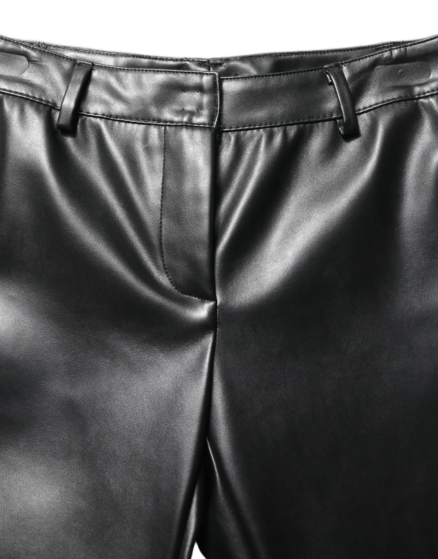 Black PU Leather High Waisted Trouser Pants