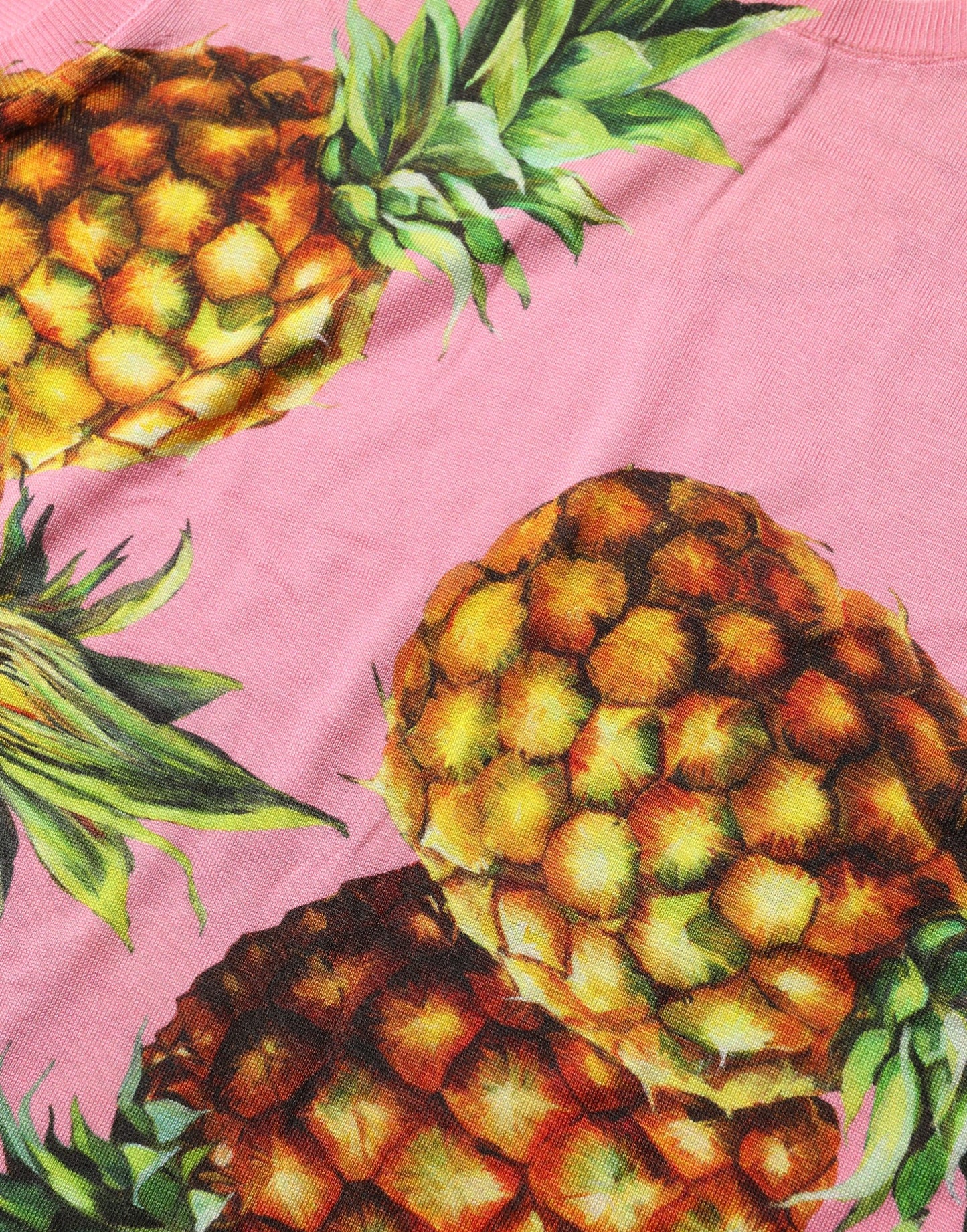 Pink Pineapple Roundneck Sleeveless Tank Top