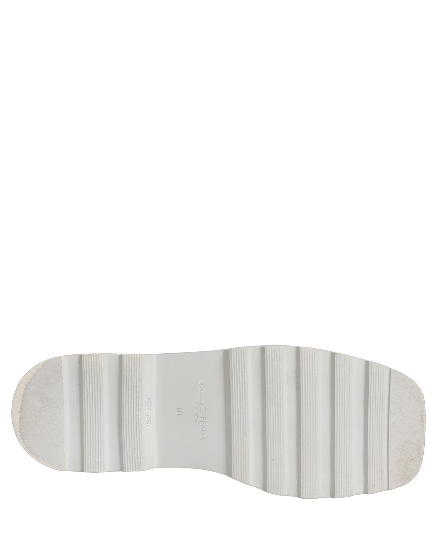 White Leather Chunky Sole Slip On Derby Shoes