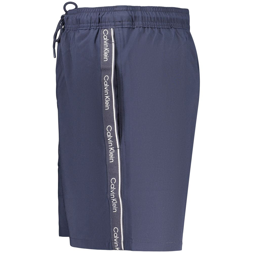 Blue Polyester Men's Swim Shorts