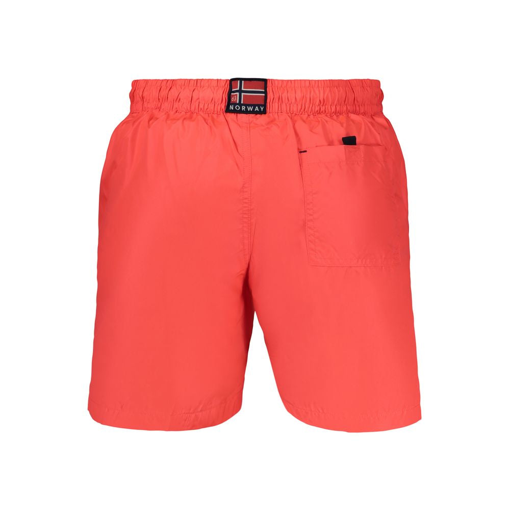 Red Polyamide Men's Swim Boxer