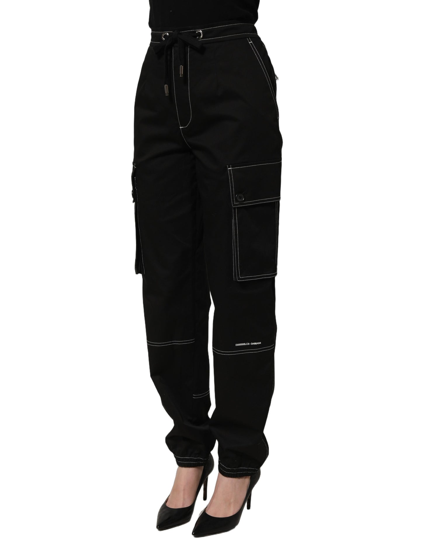 Black Vibe Cargo High Waist Straight Pants