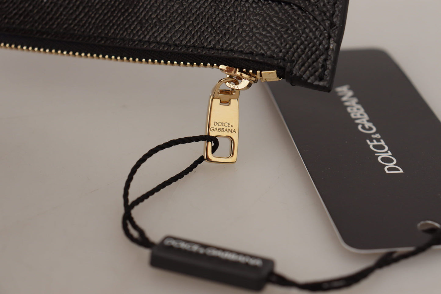 Black Leather #DGLovesLondon Women Cardholder Coin Case Wallet