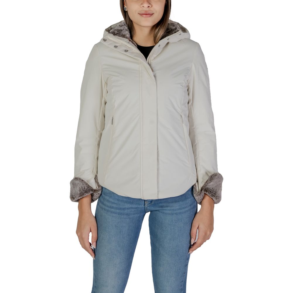 Cream Polyester Coat