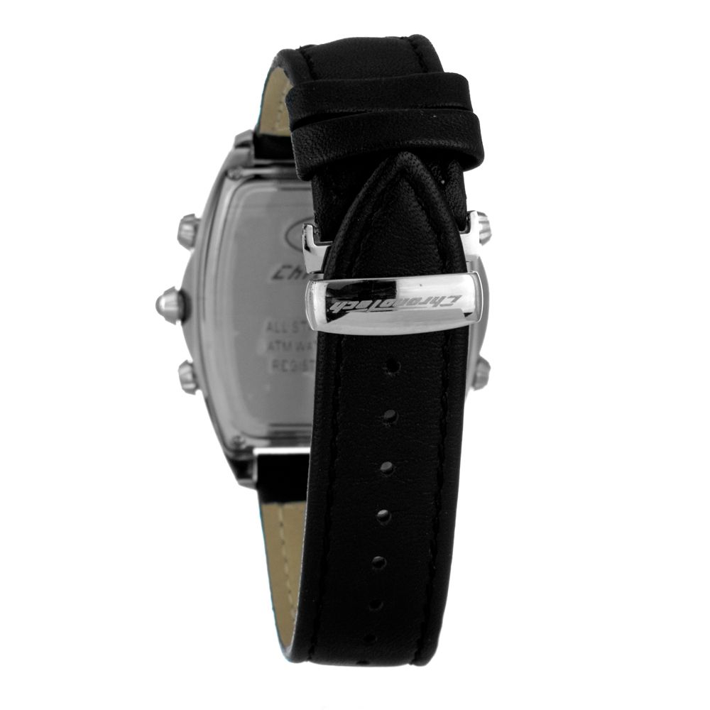 Black Leather Dress Watch