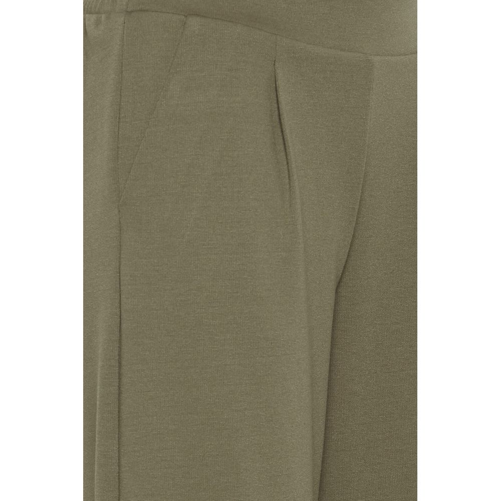 Green Recycled Polyester Flared Pants