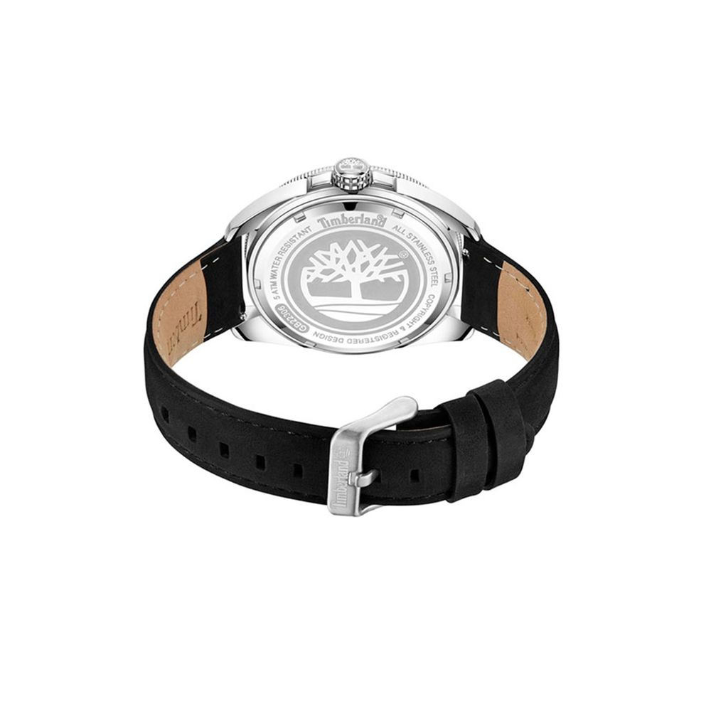 Black Leather Sport Watch