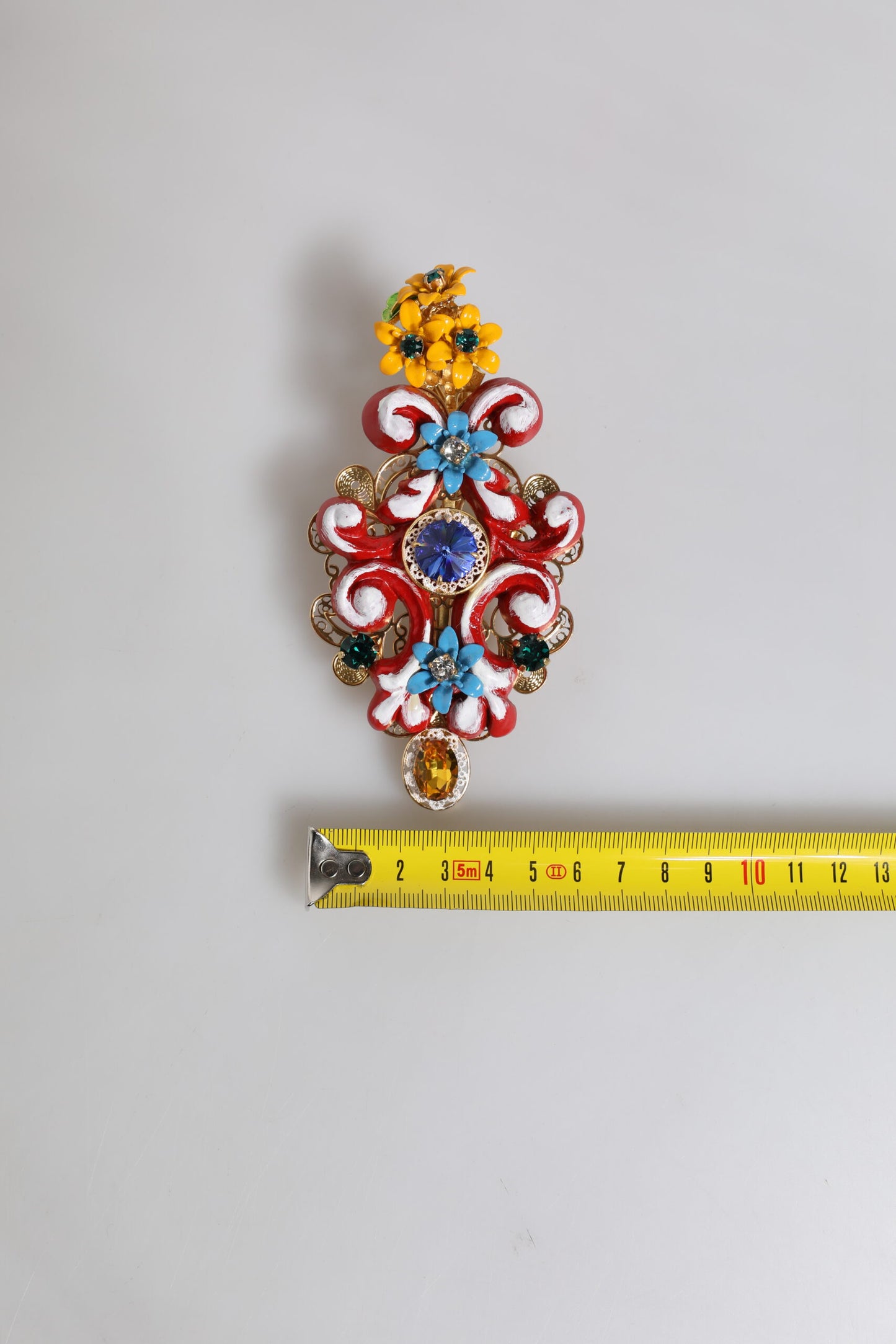 Multicolor Spring CARRETTO Gold Brass Crystal Hair Clip