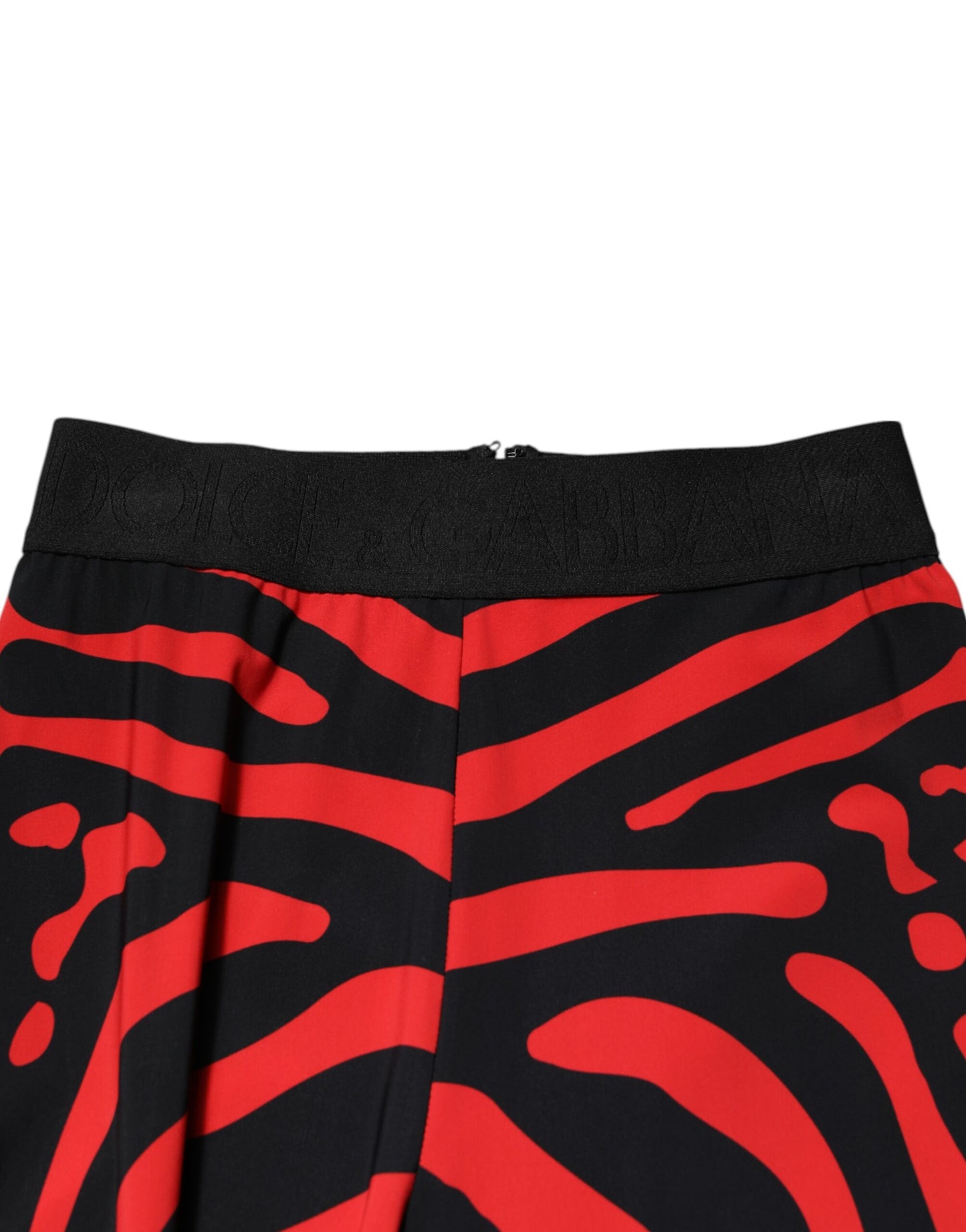 Black Red Nylon Logo Waisted Leggings Pants
