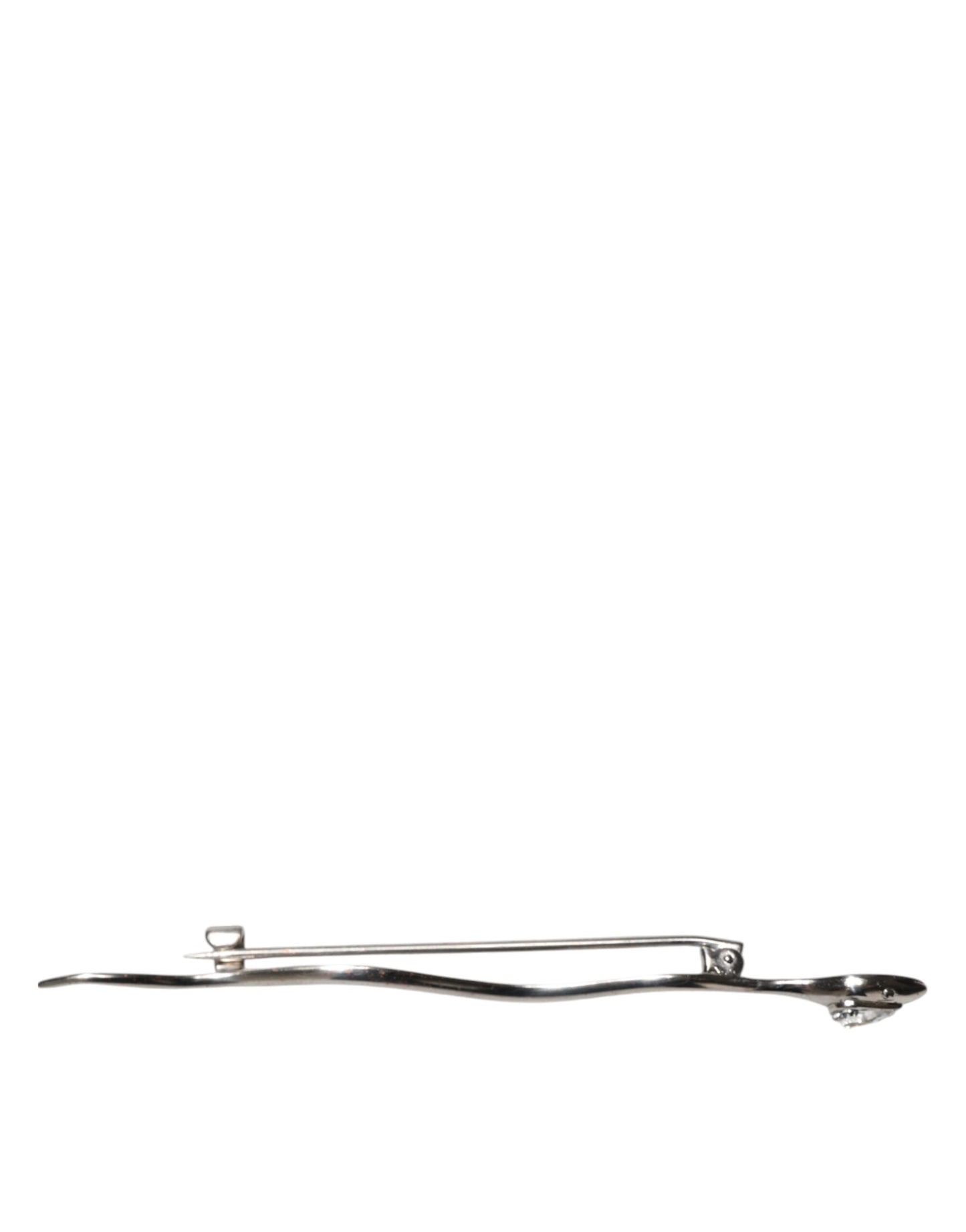 Silver Brass Crystal Spilla Serpente Mens Brooch Pin