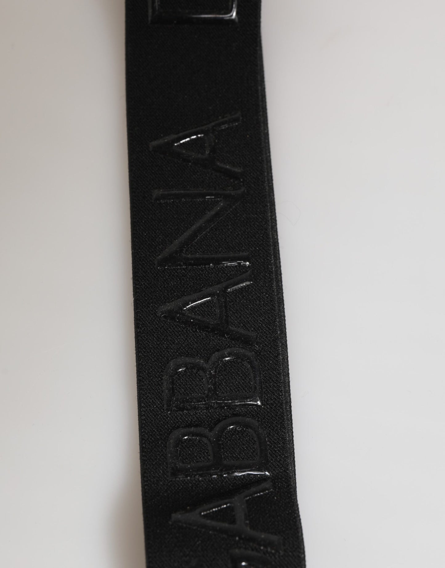 Black Polyester Stretch Rubberised DG Logo Men Keychain