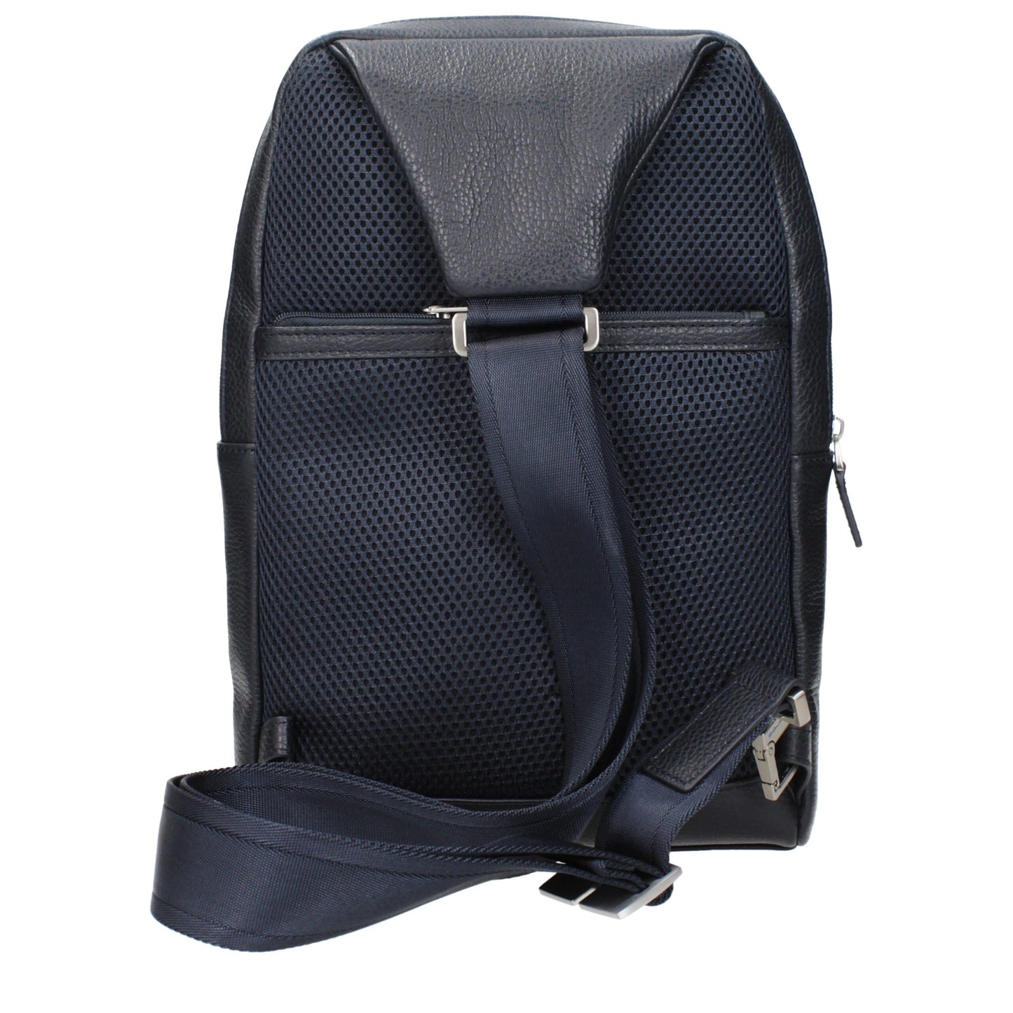 Blue Leather Crossbody Bag