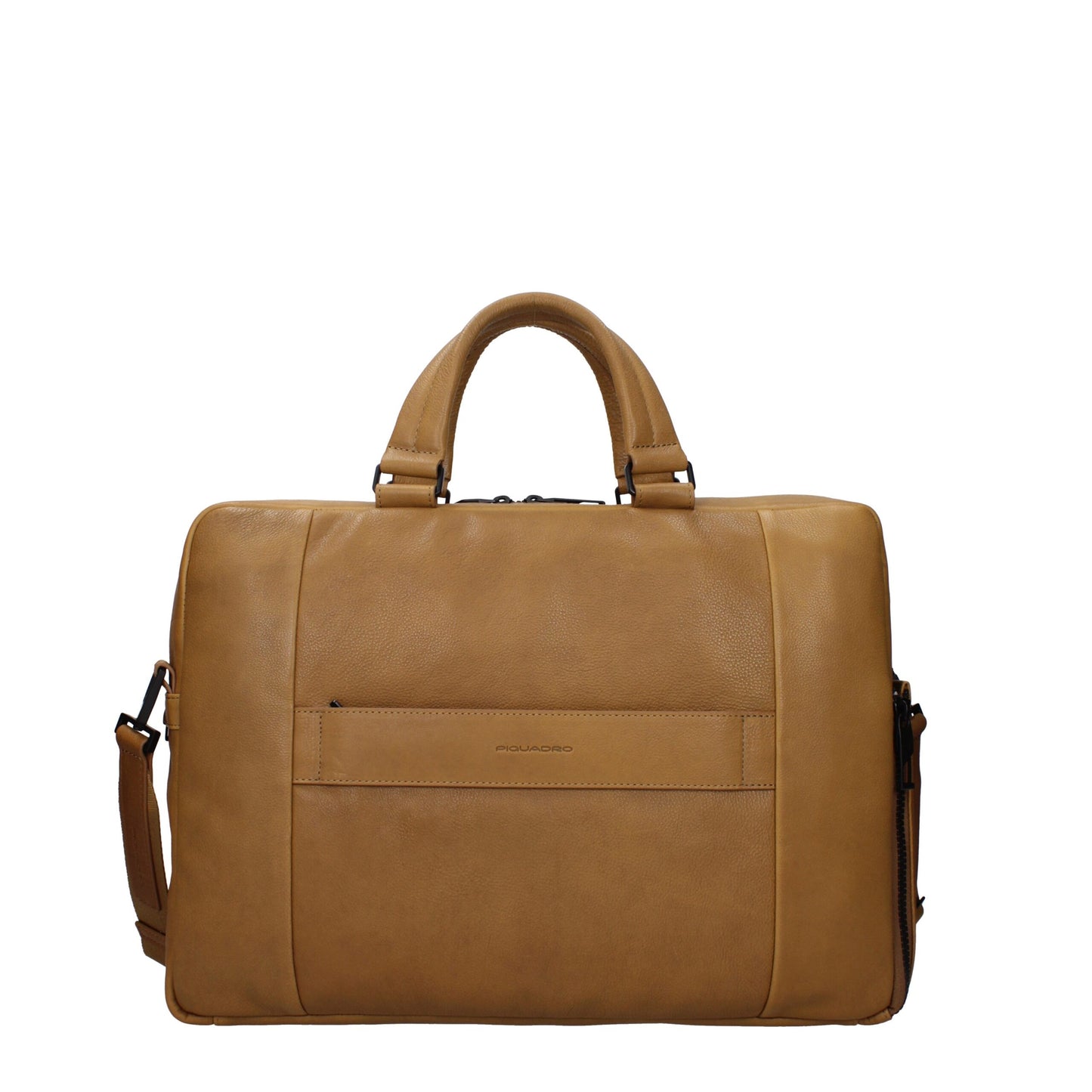 Beige Leather Business And Laptop Bag