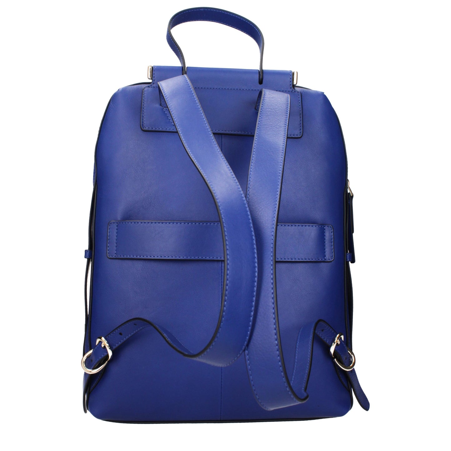 Blue Leather Backpack