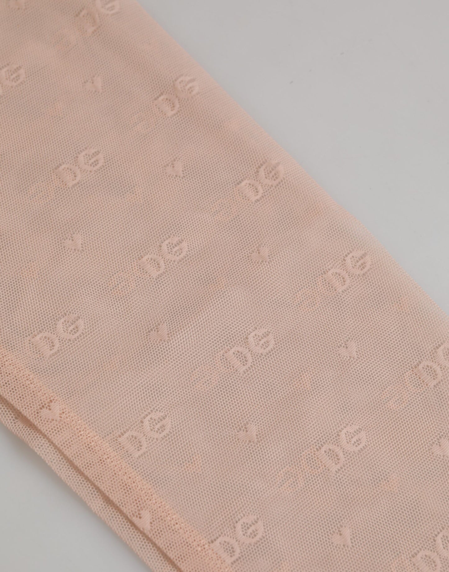 Beige Nylon Logo Lace Leggings Pants Underwear