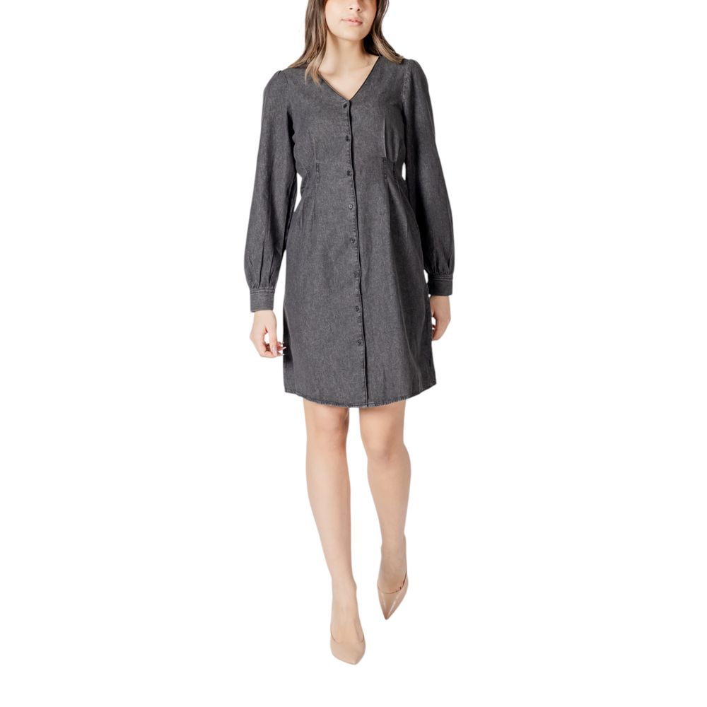 Black Cotton Short Dress