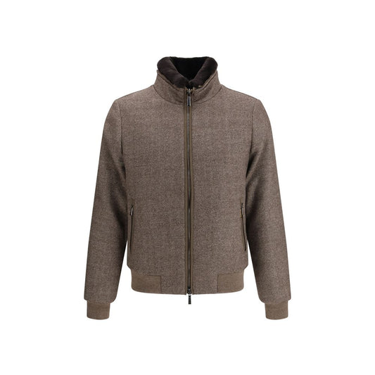 Brown Cashmere Bomber