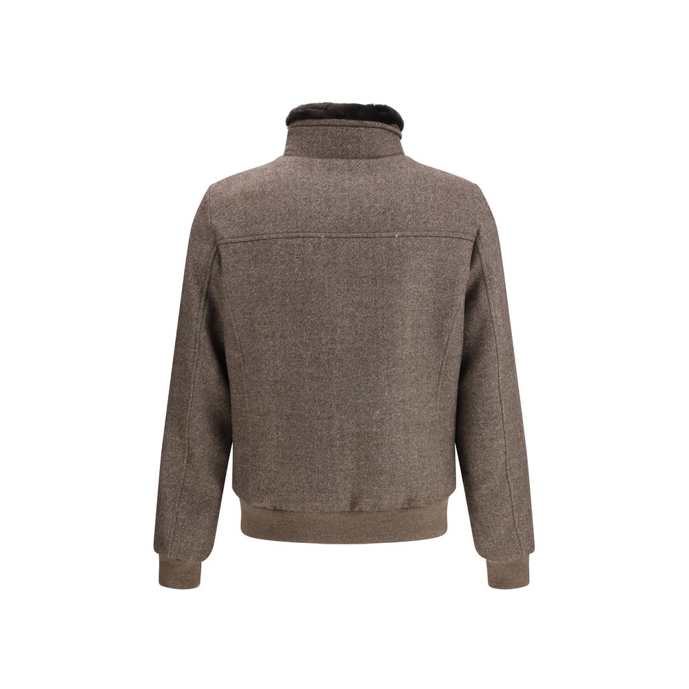 Brown Cashmere Bomber