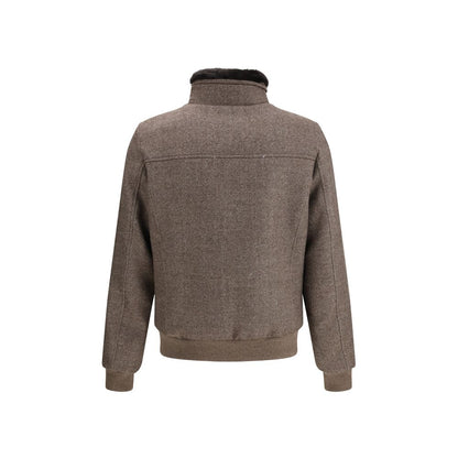 Brown Cashmere Bomber