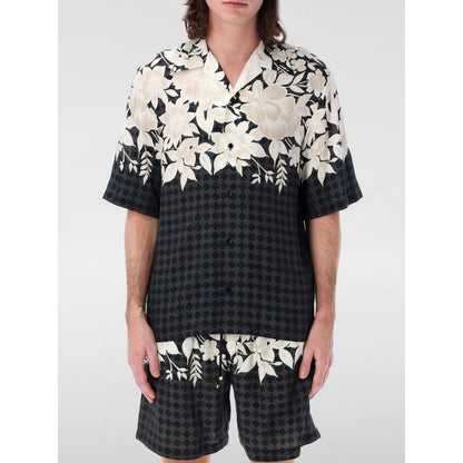 Black Silk Pattern Shirt