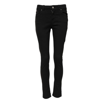 Black Cotton Skinny Jeans