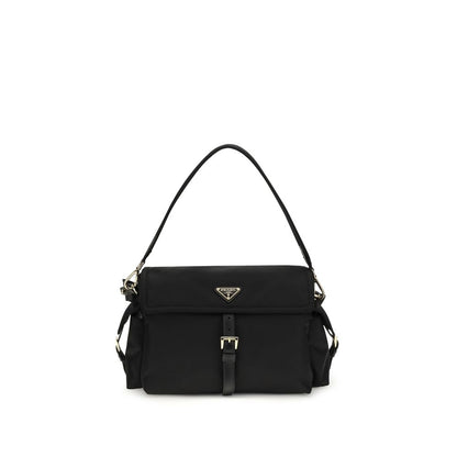 Black Recycled Polyamide Shoulder Bag