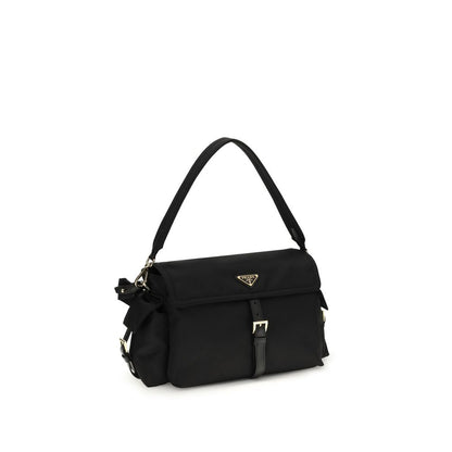 Black Recycled Polyamide Shoulder Bag