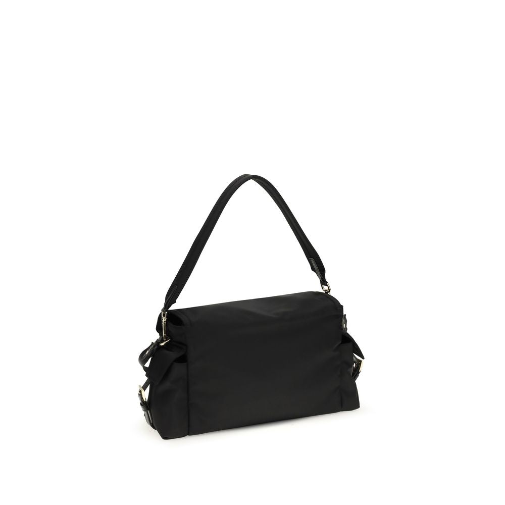 Black Recycled Polyamide Shoulder Bag