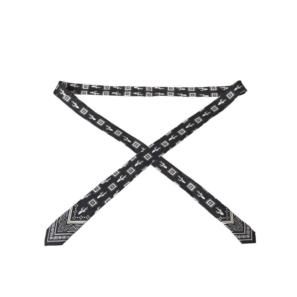 Black And White Silk Tie