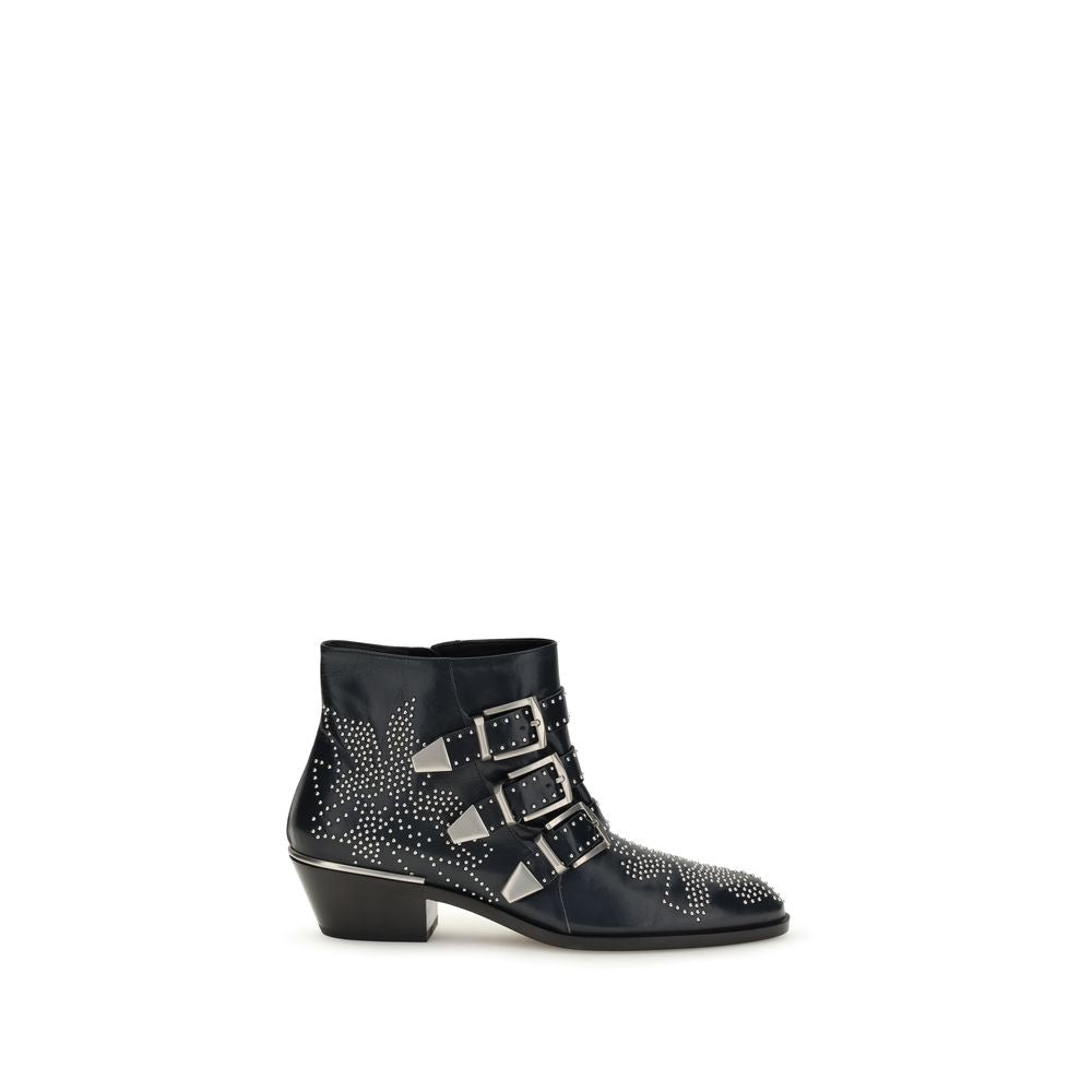 Black Calf Leather Bos Taurus Lace-Up Boots