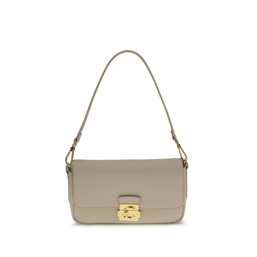 Beige Calf Leather Bos Taurus Shoulder Bag