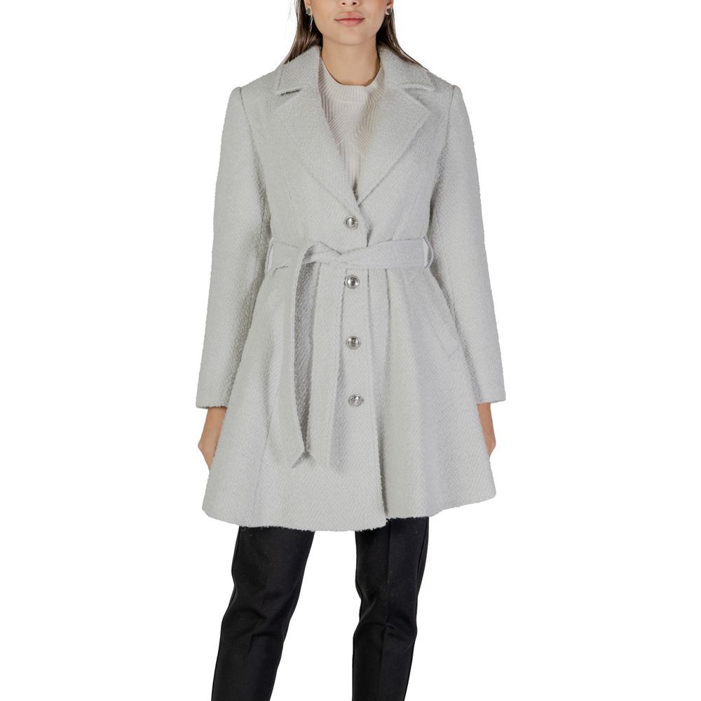 Gray Polyester And Wool Coat