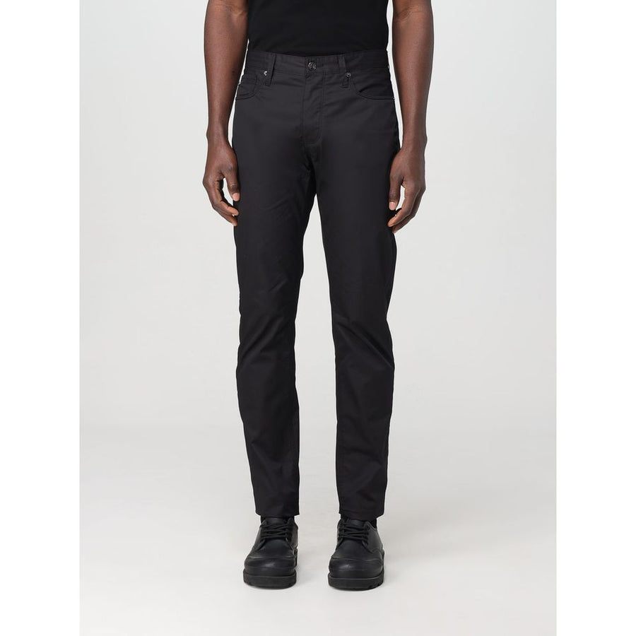 Black Cotton Casual Pants