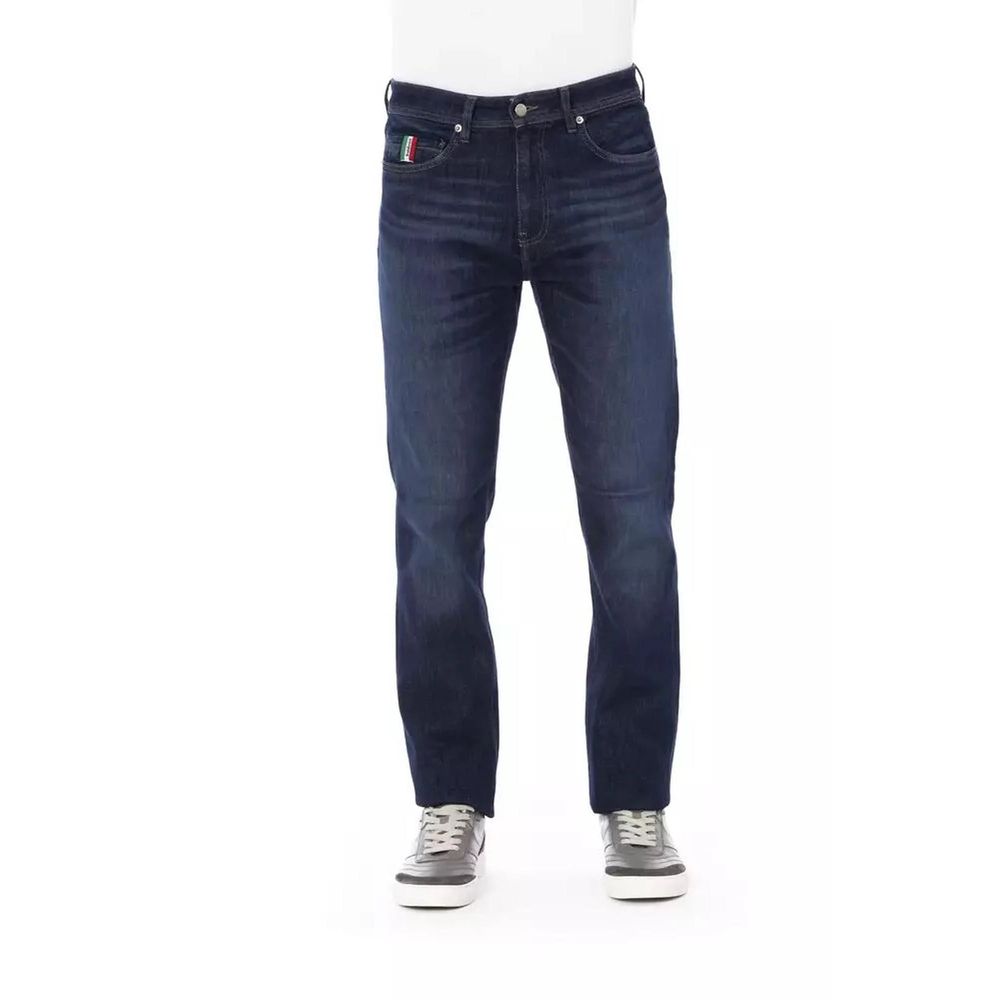 Blue Cotton Slim Fit Jeans