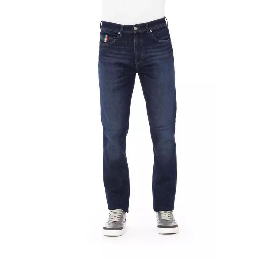 Blue Cotton Slim Fit Jeans